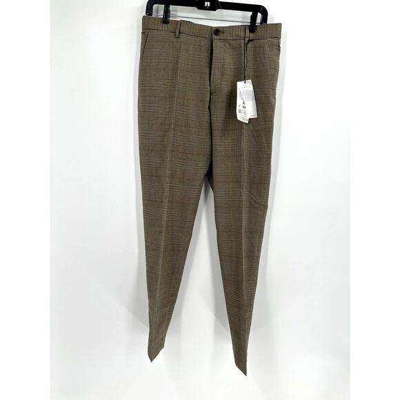 Scotch & Soda Men's Taupe Check Slim Tapered Fit Chino Pants Size 30/32 - Picture 5 of 12